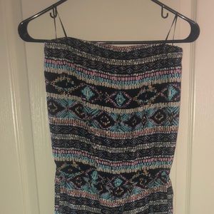 Bebe printed tube jumpsuit strapless